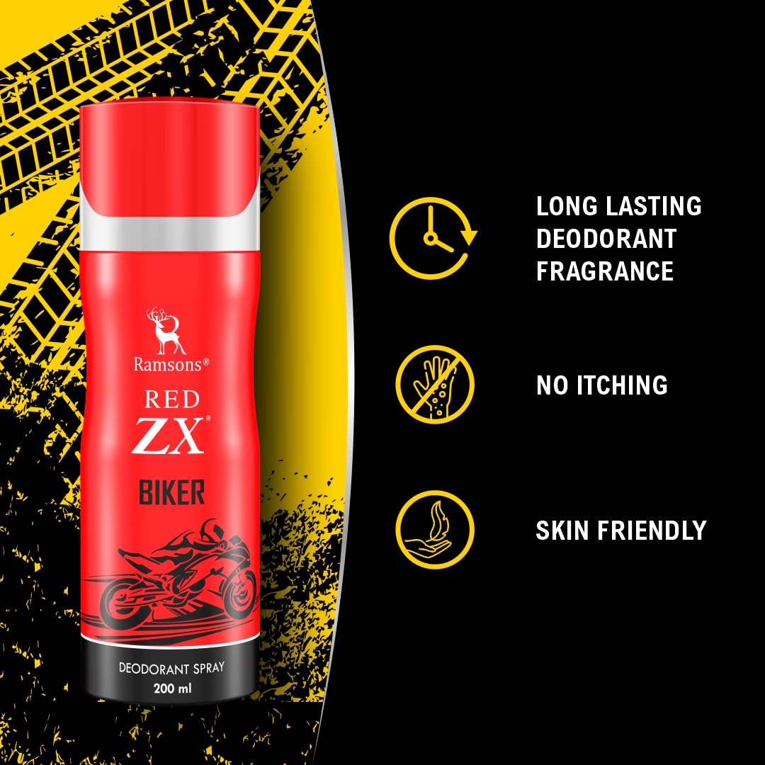 Buy Ramsons Red ZX Biker Deodorant-200ml Deo for Men & Women